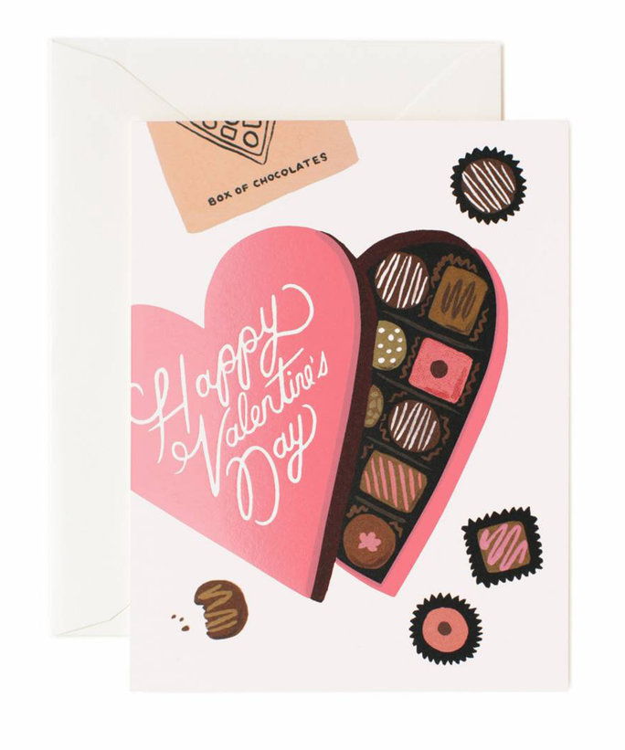 Валентин's Day Chocolates Greeting Card
