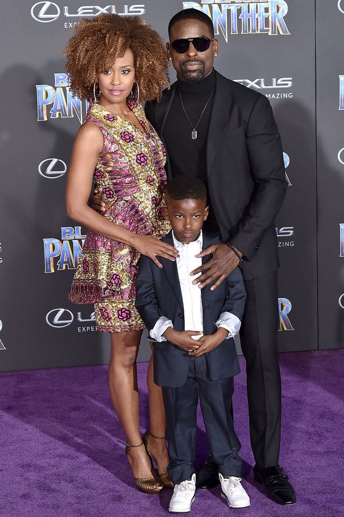 Ryan Michelle Bathe, Sterling K. Brown, and son Andrew Brown