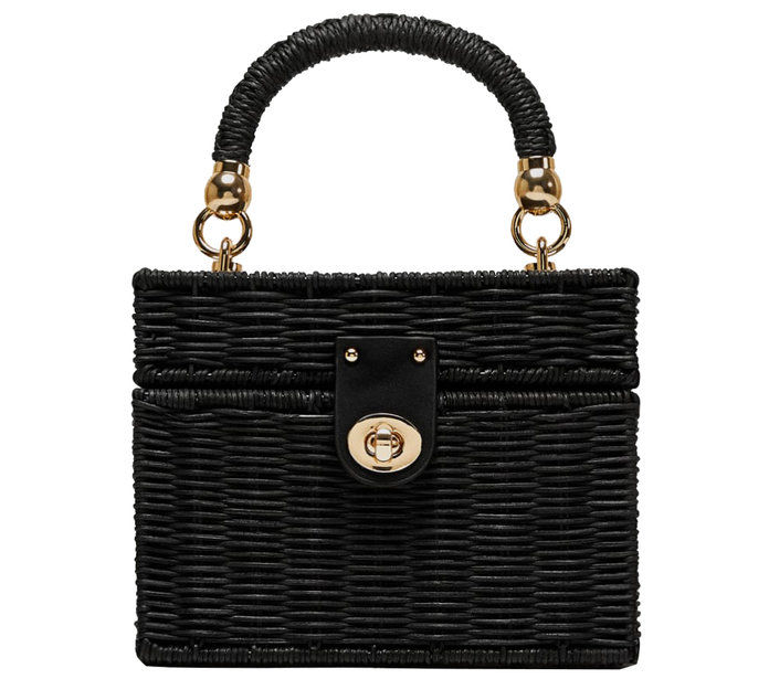 Μαύρος Raffia Crossbody Bag