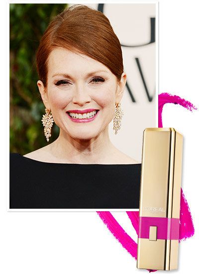 Τζούλιαν Moore's pop-of-color lip at the Golden Globe Awards