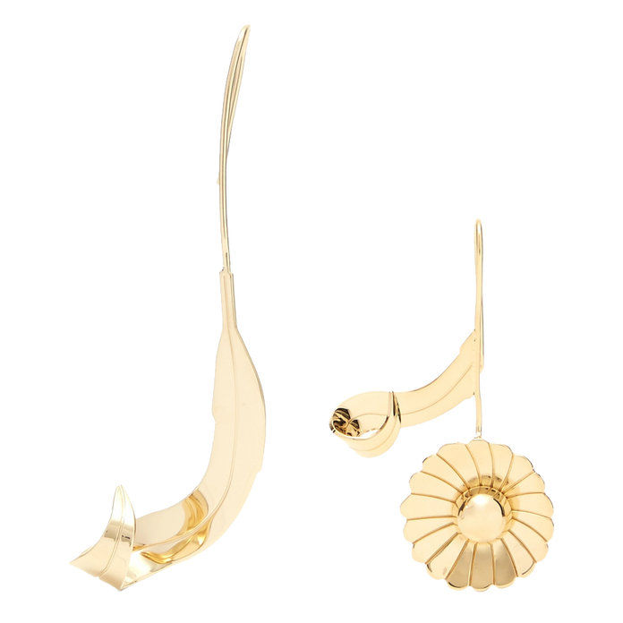 Αμεμπτος Gold Brass Daisy Earrings
