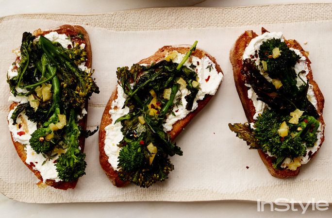 Broccolini Ricotta Toasts with Preserved Lemon