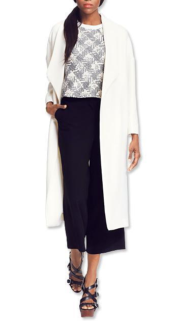 как to Wear the New Shapes - Cropped Pants: With a Long Jacket