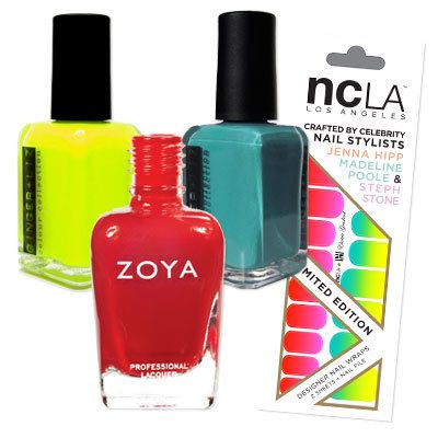 NCLA's Electric Gradient Nail Wraps and Zoya's America
