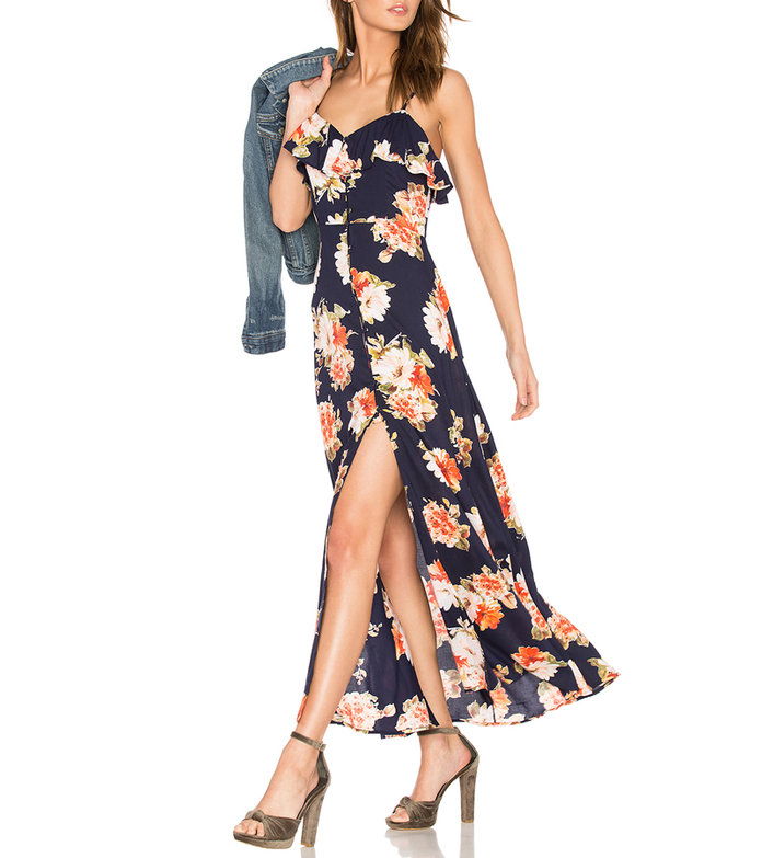 Банда of Gypsies Button Front Floral Maxi Dress