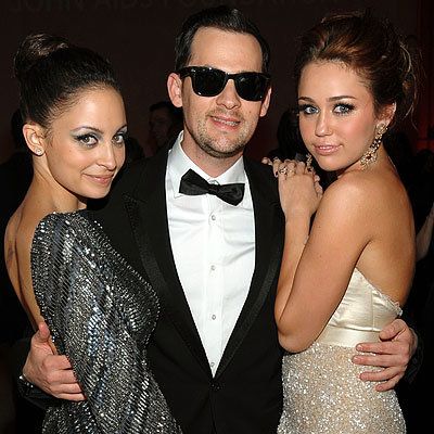 2010 Oscar After-Parties - Nicole Richie, Joel Madden and Miley Cyrus - Elton John Party