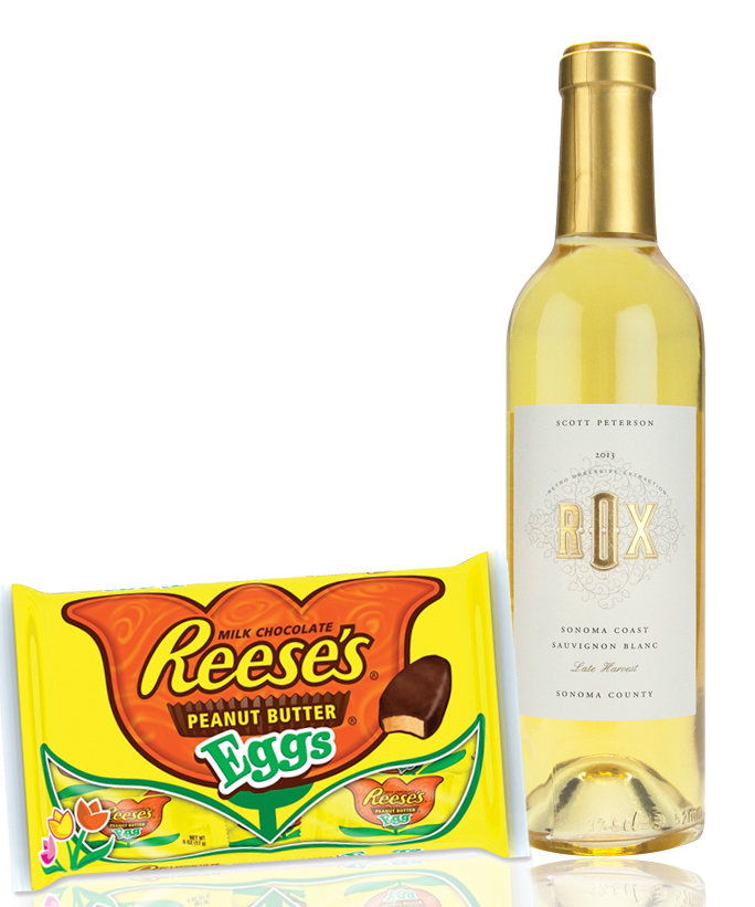 Рийз's Peanut Butter Eggs with a Sherry-Style Wine