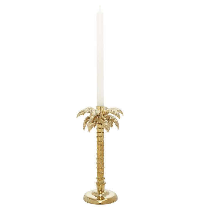 PALM TREE GOLD TAPER CANDLE HOLDER