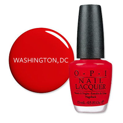 Вашингтон D.C. - America's Most Wanted Nail Colors - OPI Big Apple Red