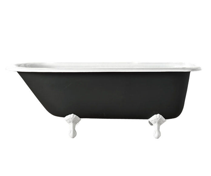 5' Clawfoot Tub with Black Exterior