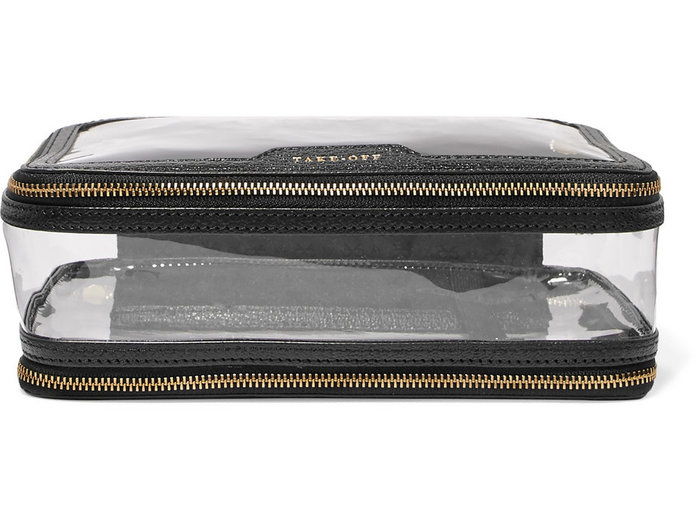 ANYA HINDMARCH Inflight leather-trimmed Perspex cosmetics case