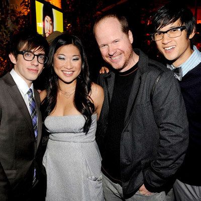 Кевин McHale, Jenna Ushkowitz, director Joss Whedon and Harry Shum Jr. - Glee's Spring Premiere Soiree