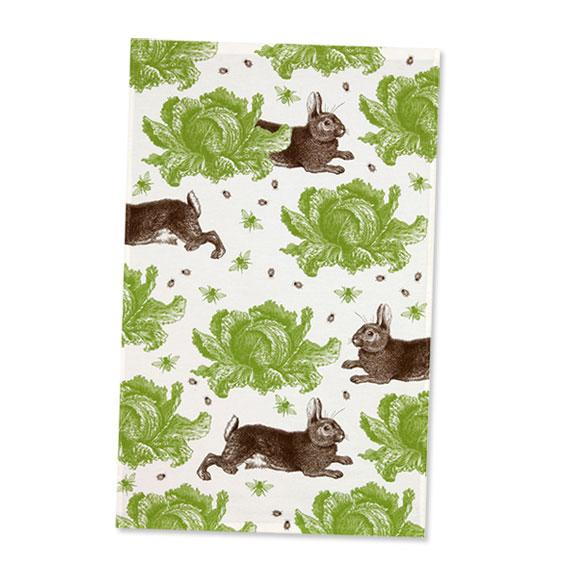 скат & Peel Rabbit and Cabbage Tea Towel