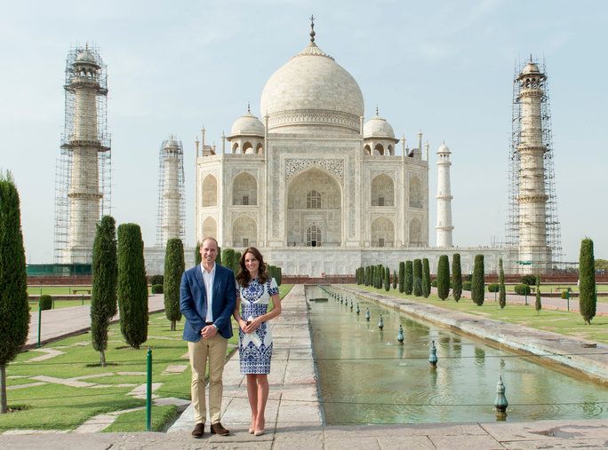при the Taj Mahal