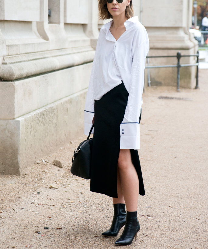 с a Menswear-Inspired Shirt and Ankle Boots