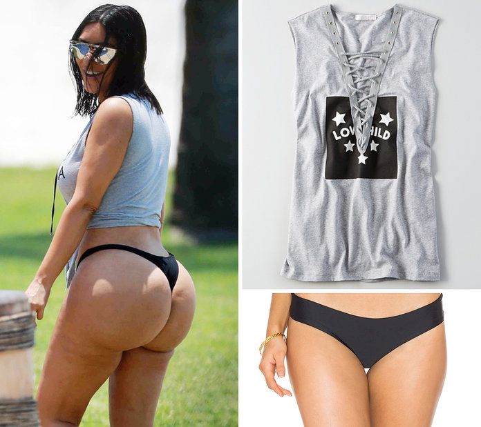 Κιμ Kardashian T-Shirt and Thong