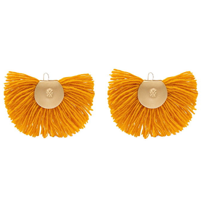 ръка Fan gold-tone wool earrings