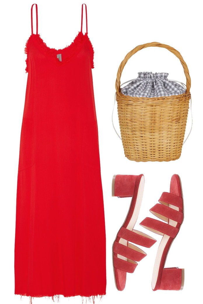 ΕΝΑ fiery red slip dress can be easily packed 