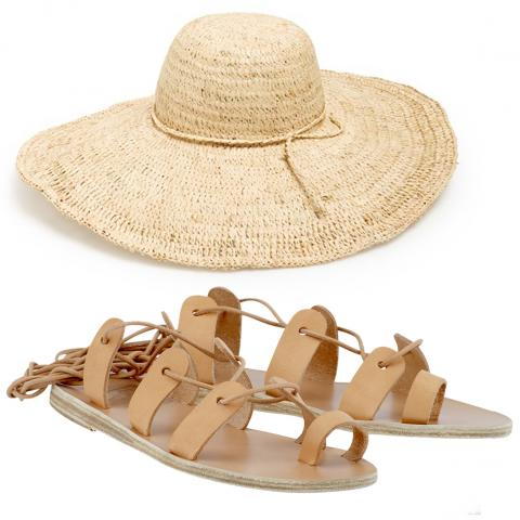 древен Greek Sandals and Nordstrom Hat