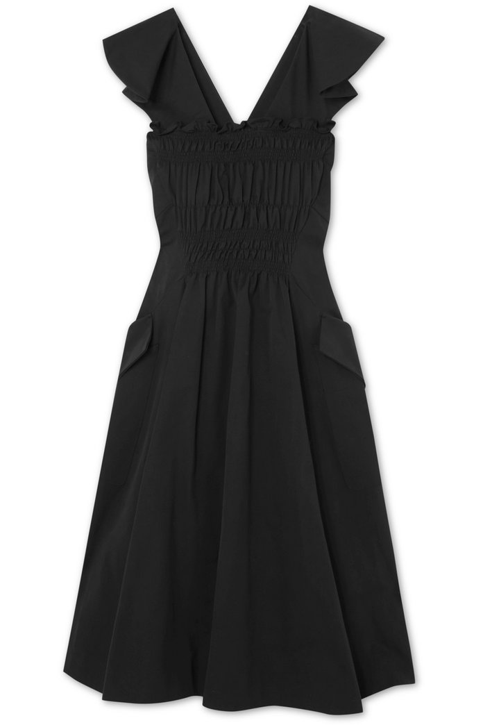 черно smock dress