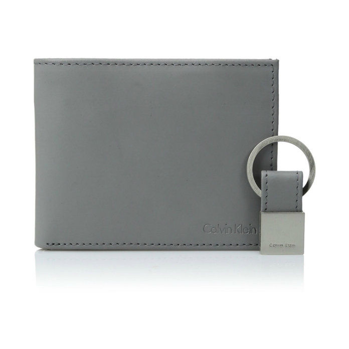 Калвин Klein Men's RFID Blocking Leather Bookfold Wallet With Key Fob