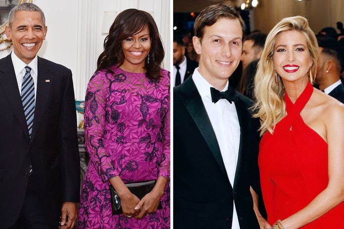 Барак Obama, Michelle Obama, Ivanka Trump, and Jared Kushner