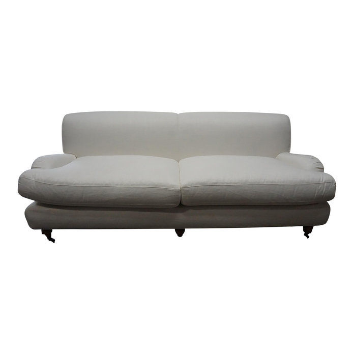 Персонализиран White Linen Upholstered Sofa