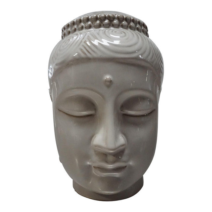 Светлина Gray Ceramic Buddha Head