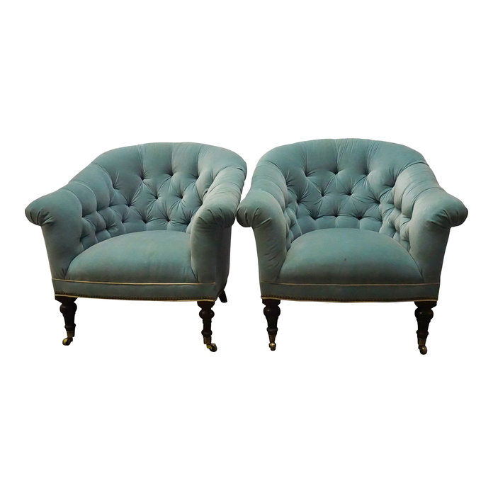 Блед Peacock Blue Tufted Armchairs 