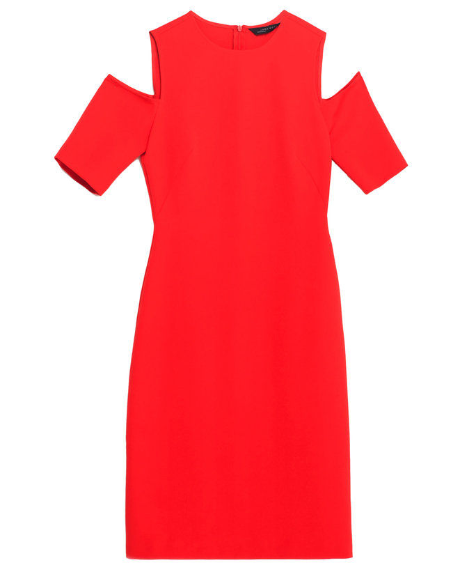 Zara Shift Dress With Cut-Out Shoulders