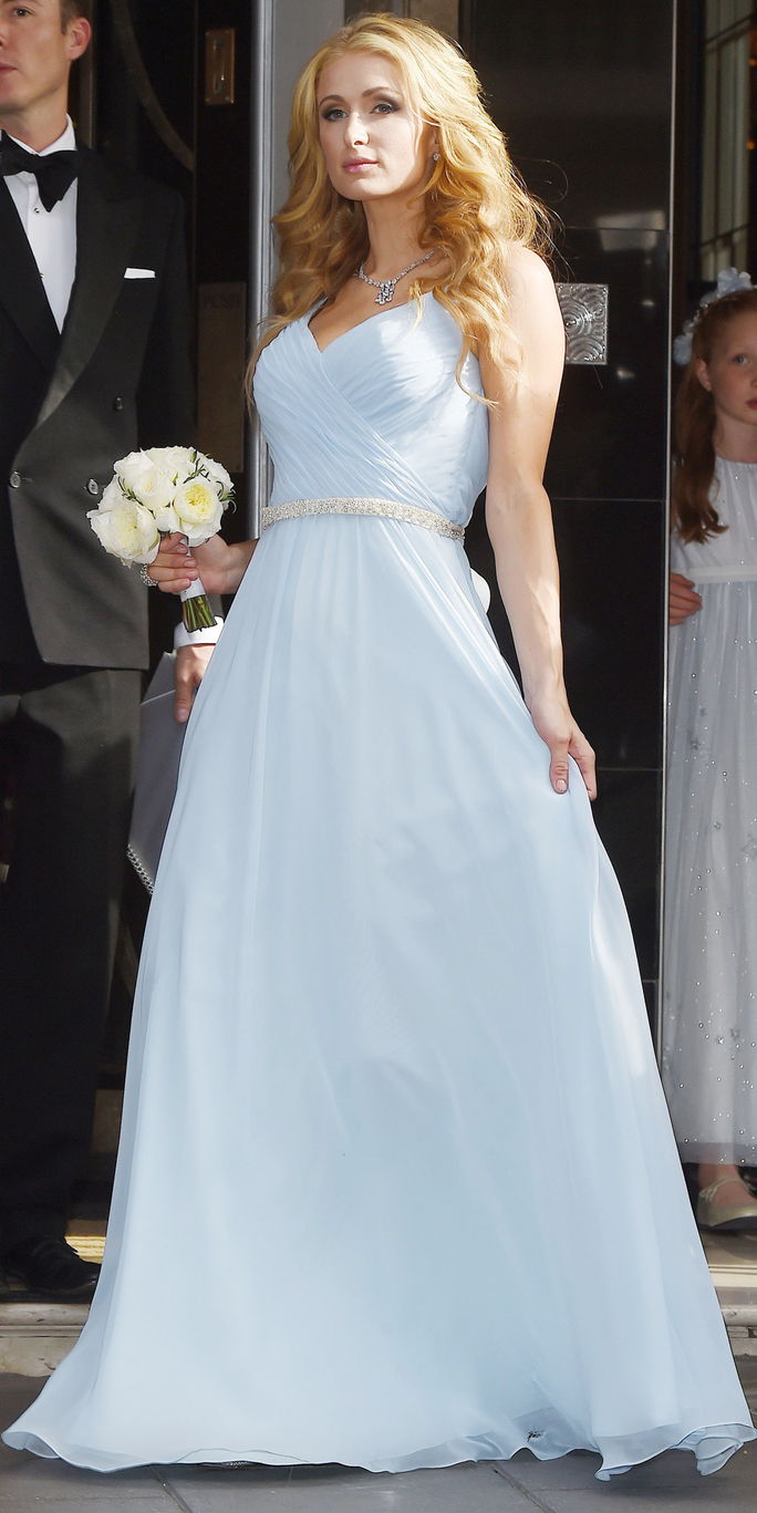 Париж Hilton as a bridesmaid at Nicky Hilton's wedding in London England
