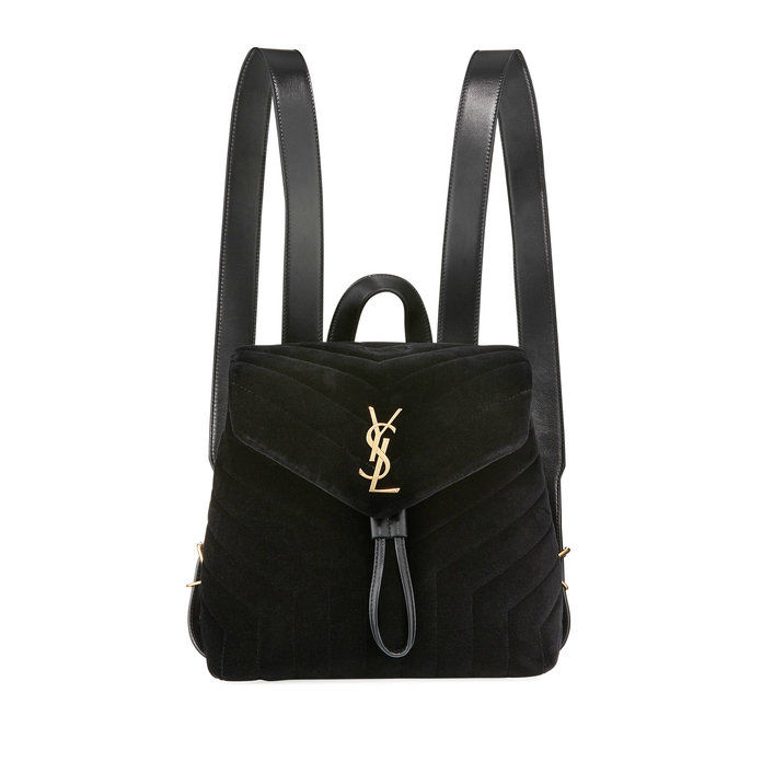 Y-QUILTED SUEDE BACKPACK