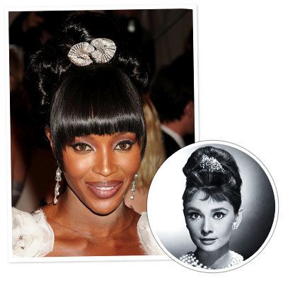 Naomi Campbell - Audrey Hepburn - Updo Hair - Classic Hairstyles
