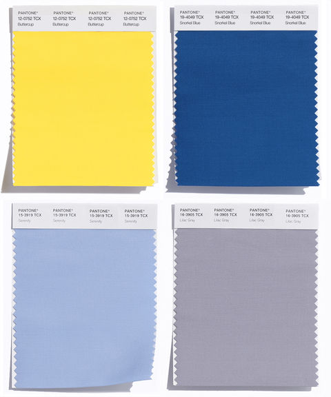 4. Buttercup, Snorkel Blue, Serenity, Lilac Gray
