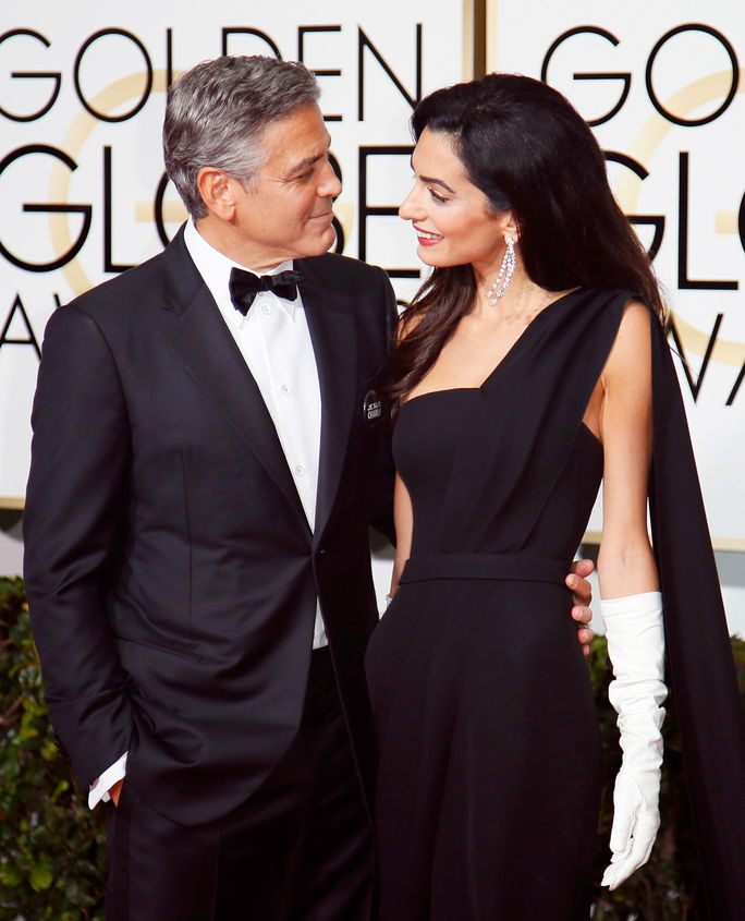 GEORGE AND AMAL CLOONEY ARRIVE AT THE 72ND GOLDEN GLOBE AWARDS IN BEVERLY HILLS