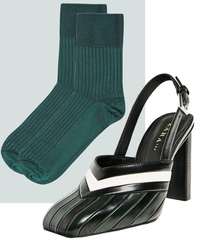 Graphic Slingbacks + Jewel-Toned Trouser Socks 