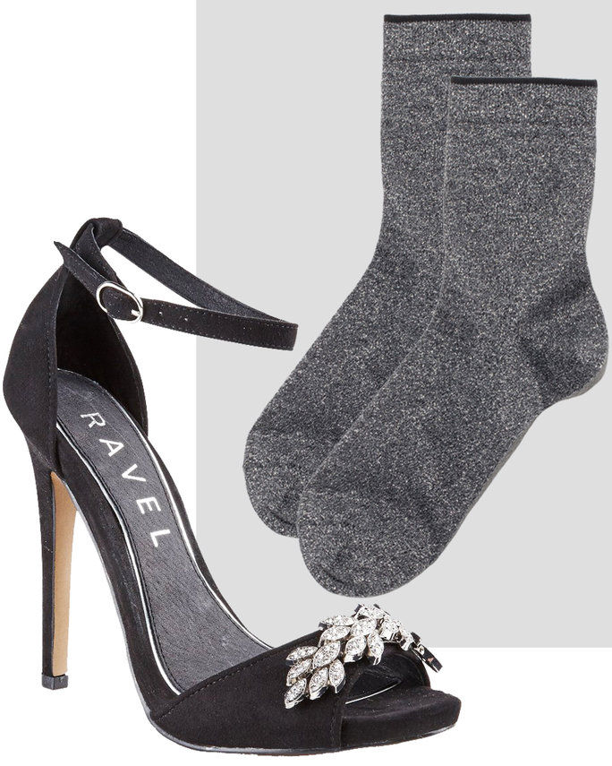Bejeweled Sandals + Marled Knit Socks 