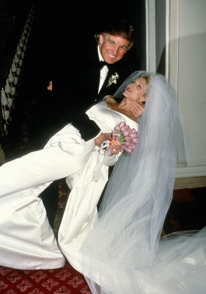 NEW YORK, NY - CIRCA 1993: Donald Trump and Marla Maples Wedding at The Plaza Hotel circa 1993 in New York City. Please note the placement of Donald's hand.(Photo by Images Press/IMAGES/Getty Images)