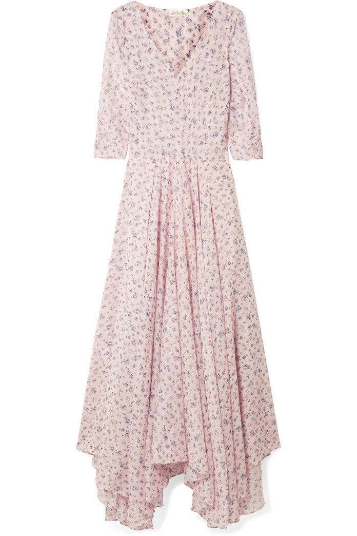 Лариса Floral-Print Cotton and Silk-Blend Maxi Dress 