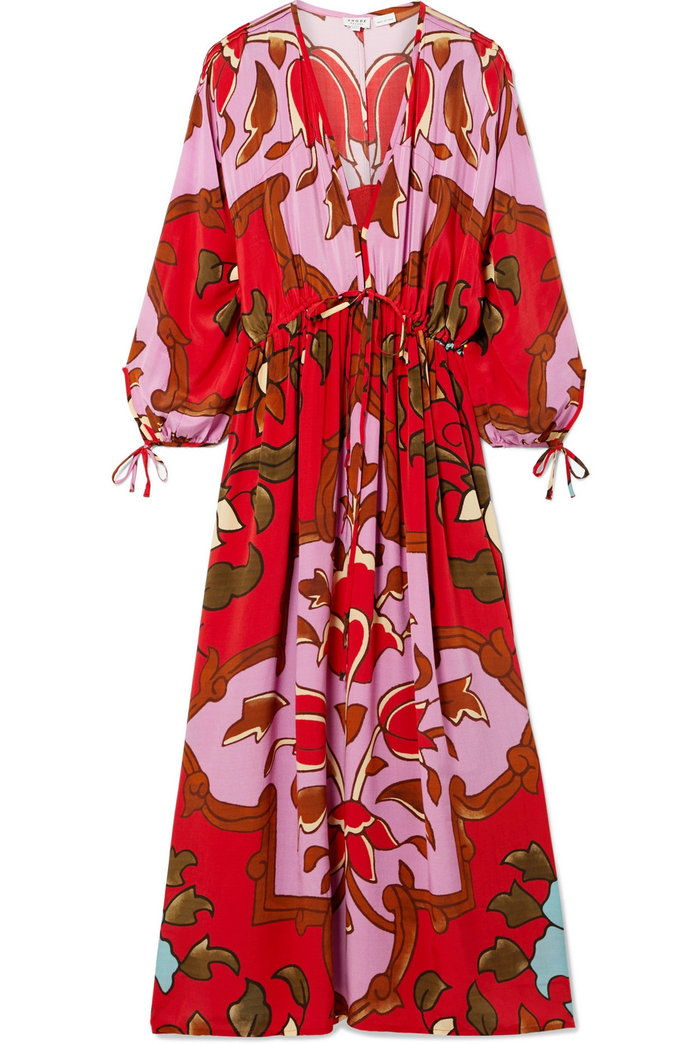Бианка Printed Silk Crepe de Chine Maxi Dress 