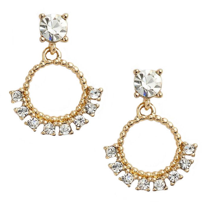 Μίμηση Pearl & Crystal Drop Earrings