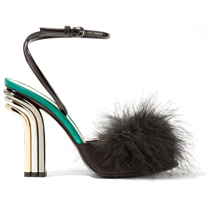Μάρκο de Vincenzo Feather-Embellished Sandals