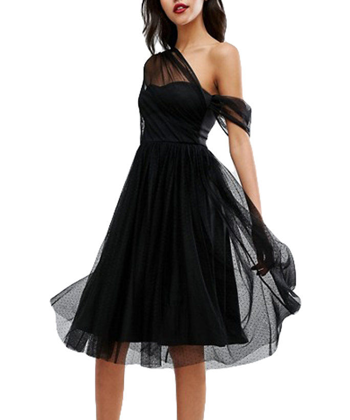 Πλέγμα Detailed One-Shoulder Dress