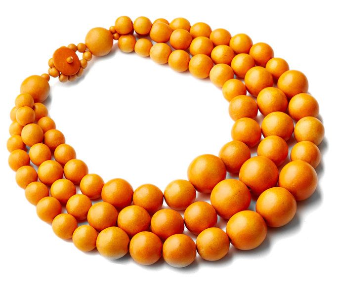 Πορτοκάλι Wood Bead Multi-Strand Necklace