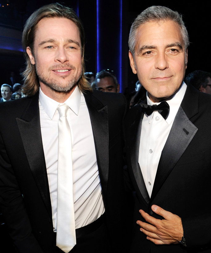 щифт Pitt and George Clooney