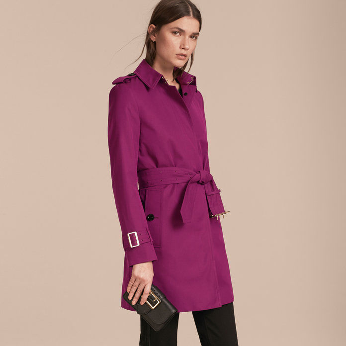 Еднореден Trench Coat with Metal Buckle Detail