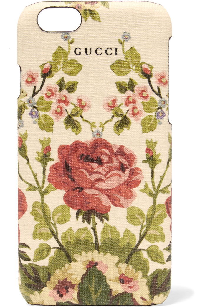 GUCCI FOR NET-A-PORTER Adonis floral-print textured iPhone 6 case