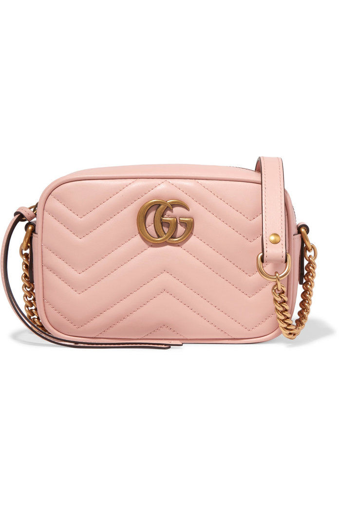 Gucci GG Marmont Camera mini quilted leather shoulder bag in Perfect Pink