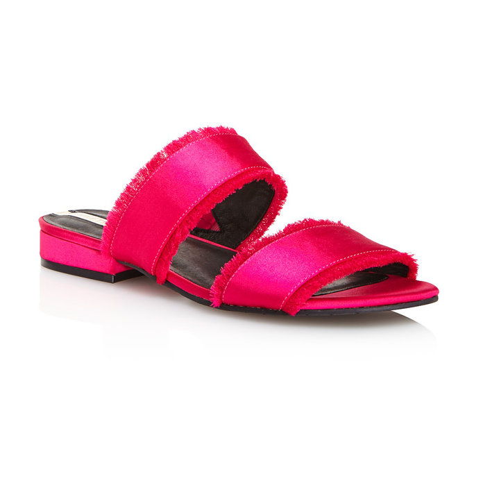 Βιόλα Satin Fringe Slide Sandals