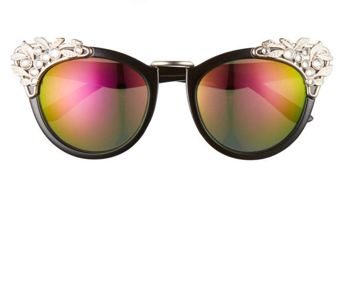 Leith 53mm Crystal Embellished Cat Eye Sunglasses